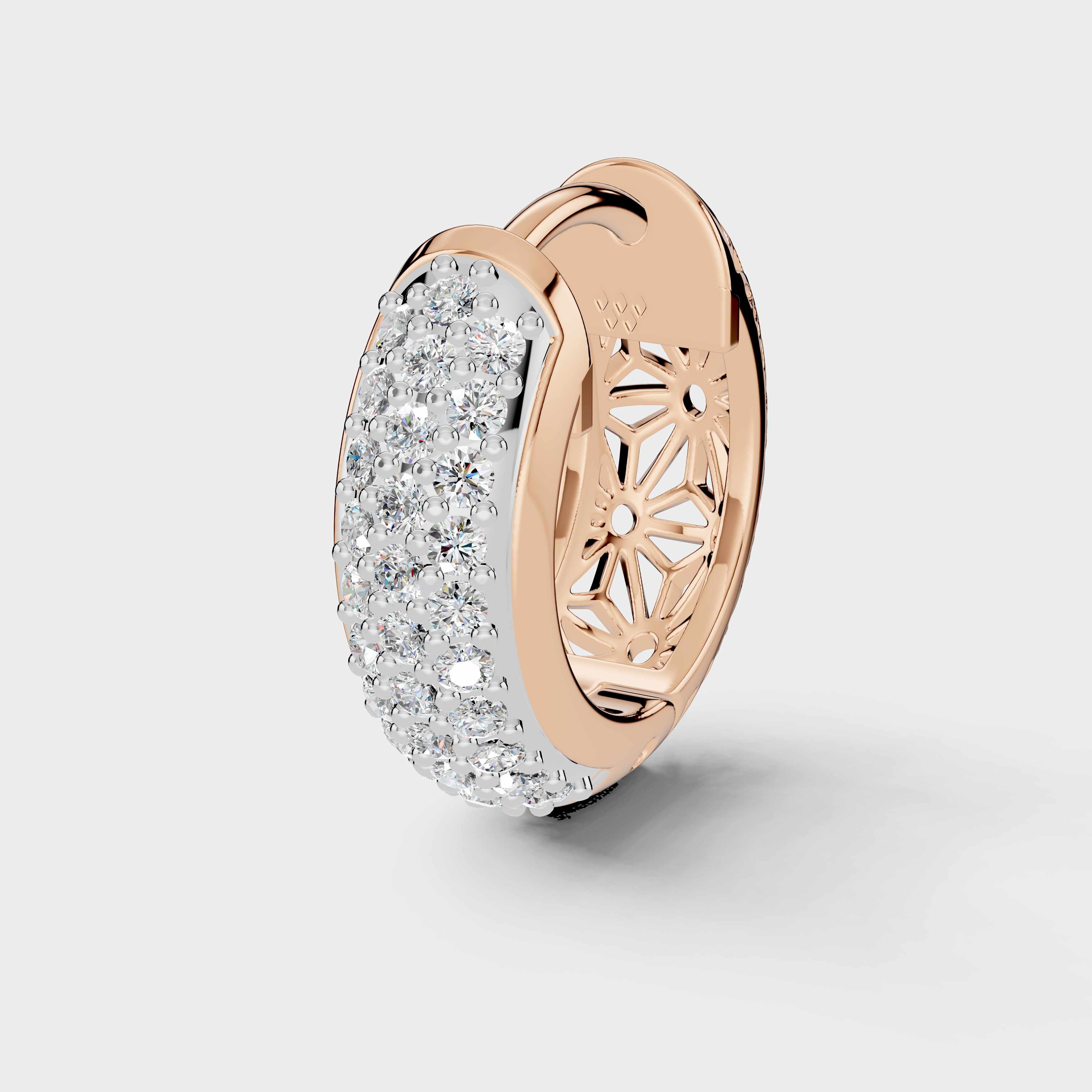 925 Sterling Silver Moissanite Diamond Bali Earring Two Sided (1 PC)