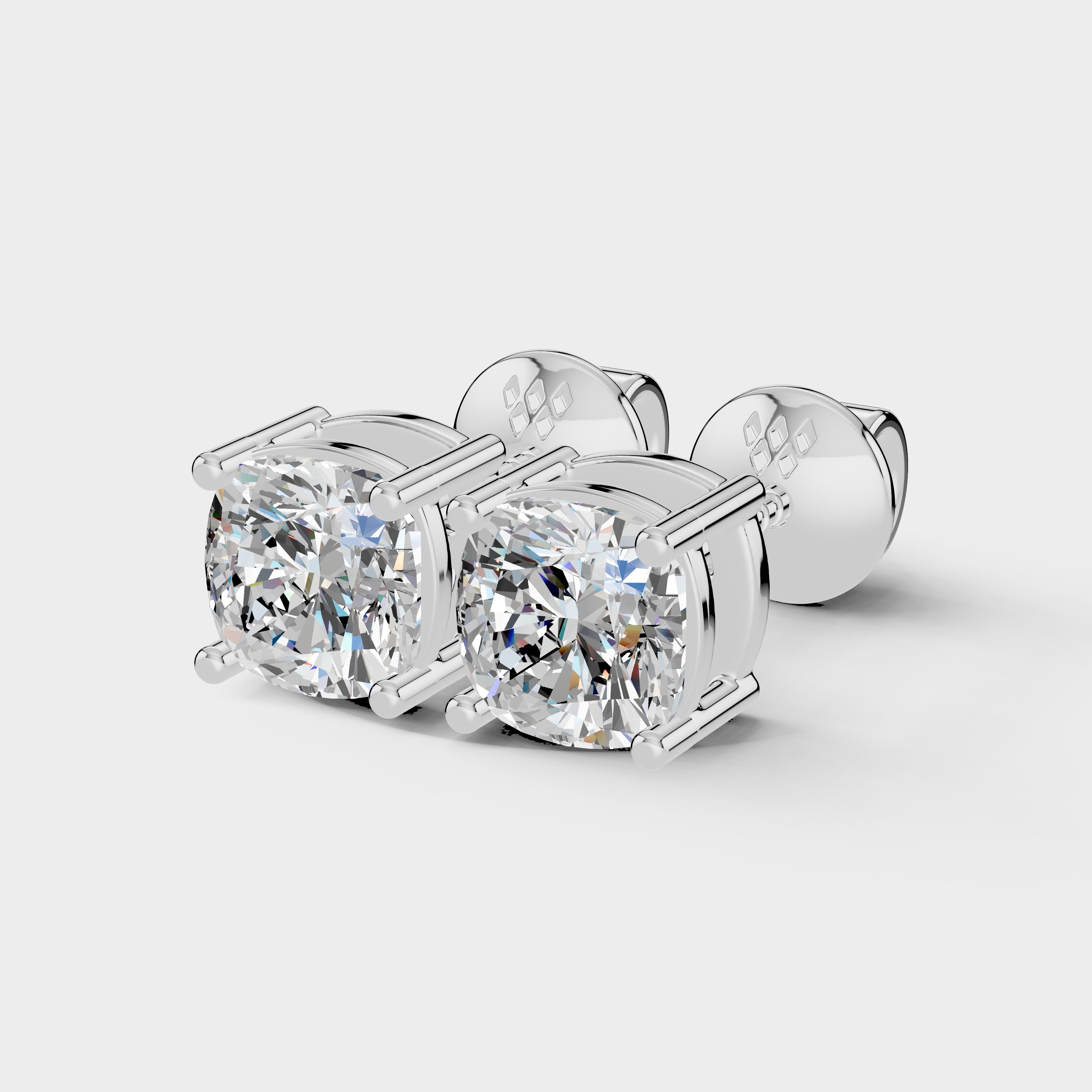 Cushion Shape Earrings with (1 Pair)