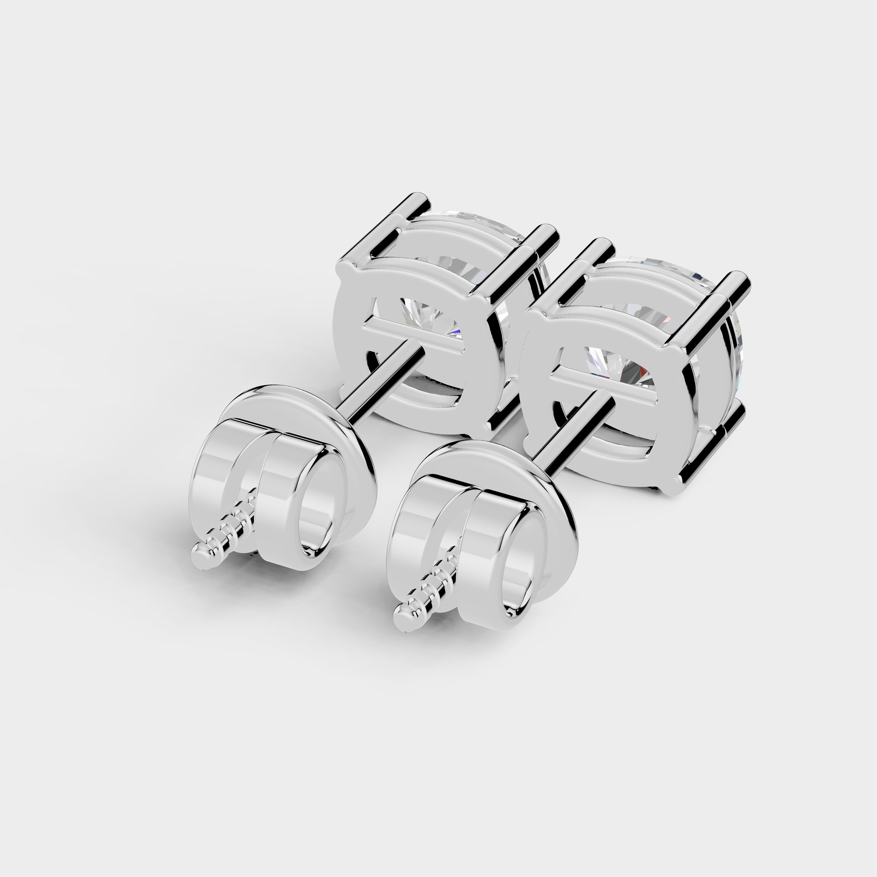 Cushion Shape Earrings with (1 Pair)