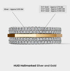 Solid Gold And 925 Sterling Silver Gold Moissanite Diamond Hexagon Shape Band  Ring