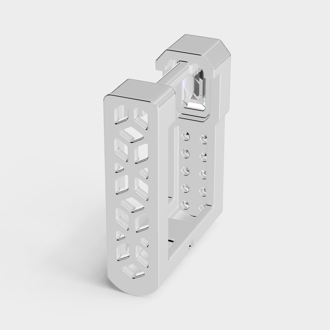 925 Sterling Silver Emerald Cut Moissanite Diamond Bali Earring (1 PC)