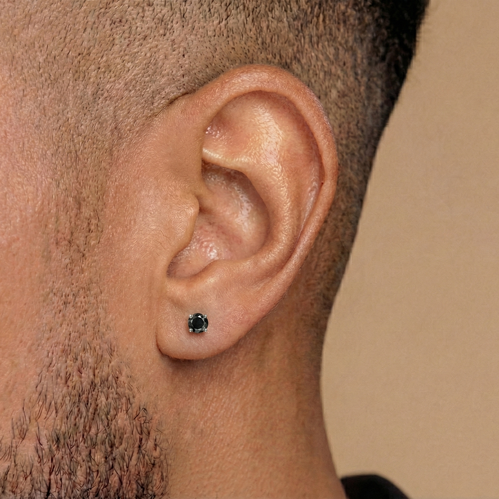 Virat Kohli Inspired 925 Silver Black Stud Earring