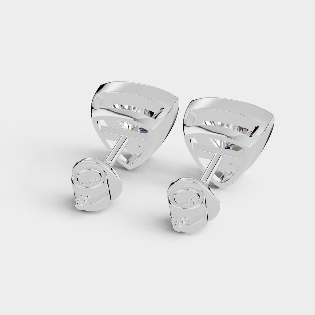 Trillion Bezel Setting Earring ( 1 Pair )