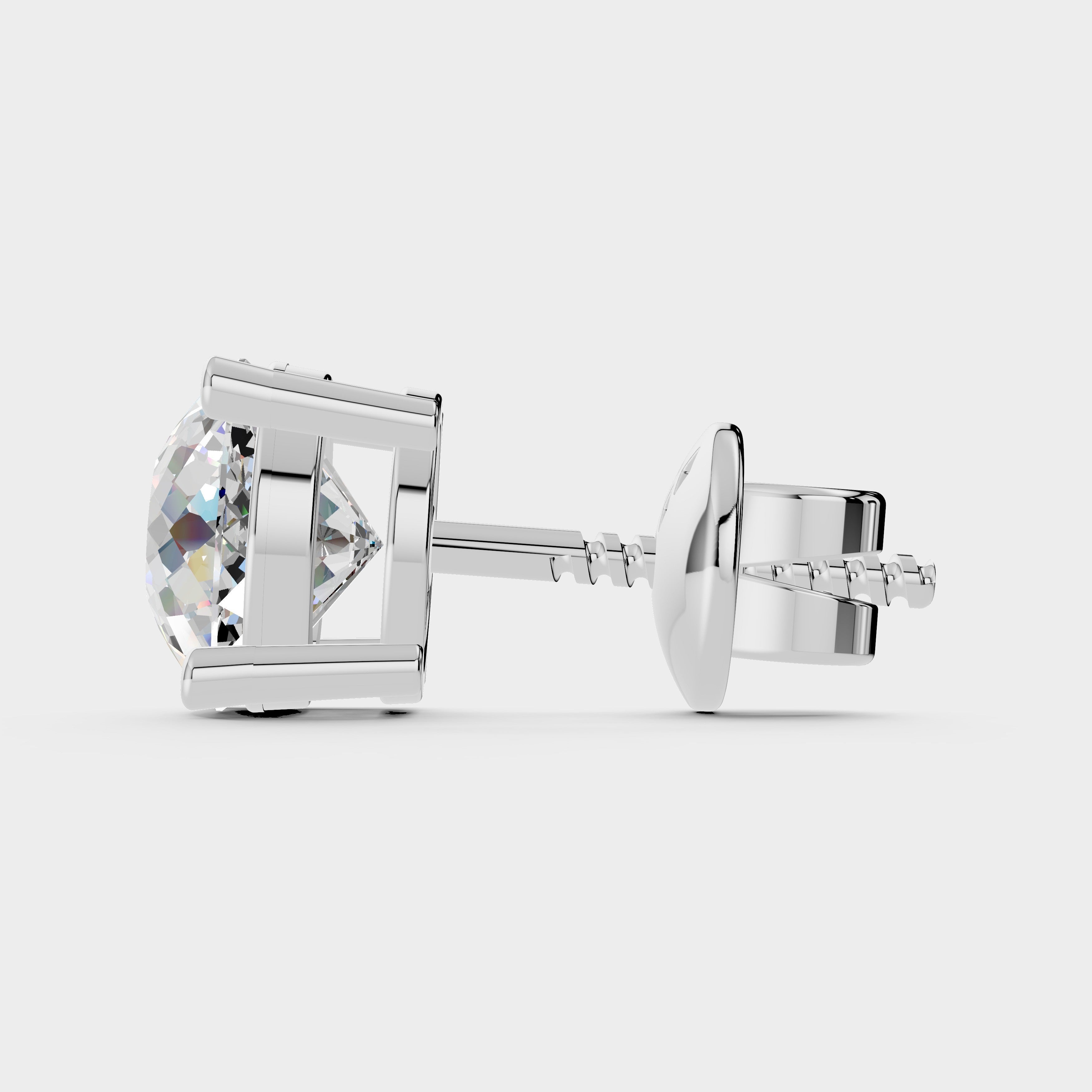 925 Silver Portuguese Cut Moissanite Diamond Earring (1 PC)