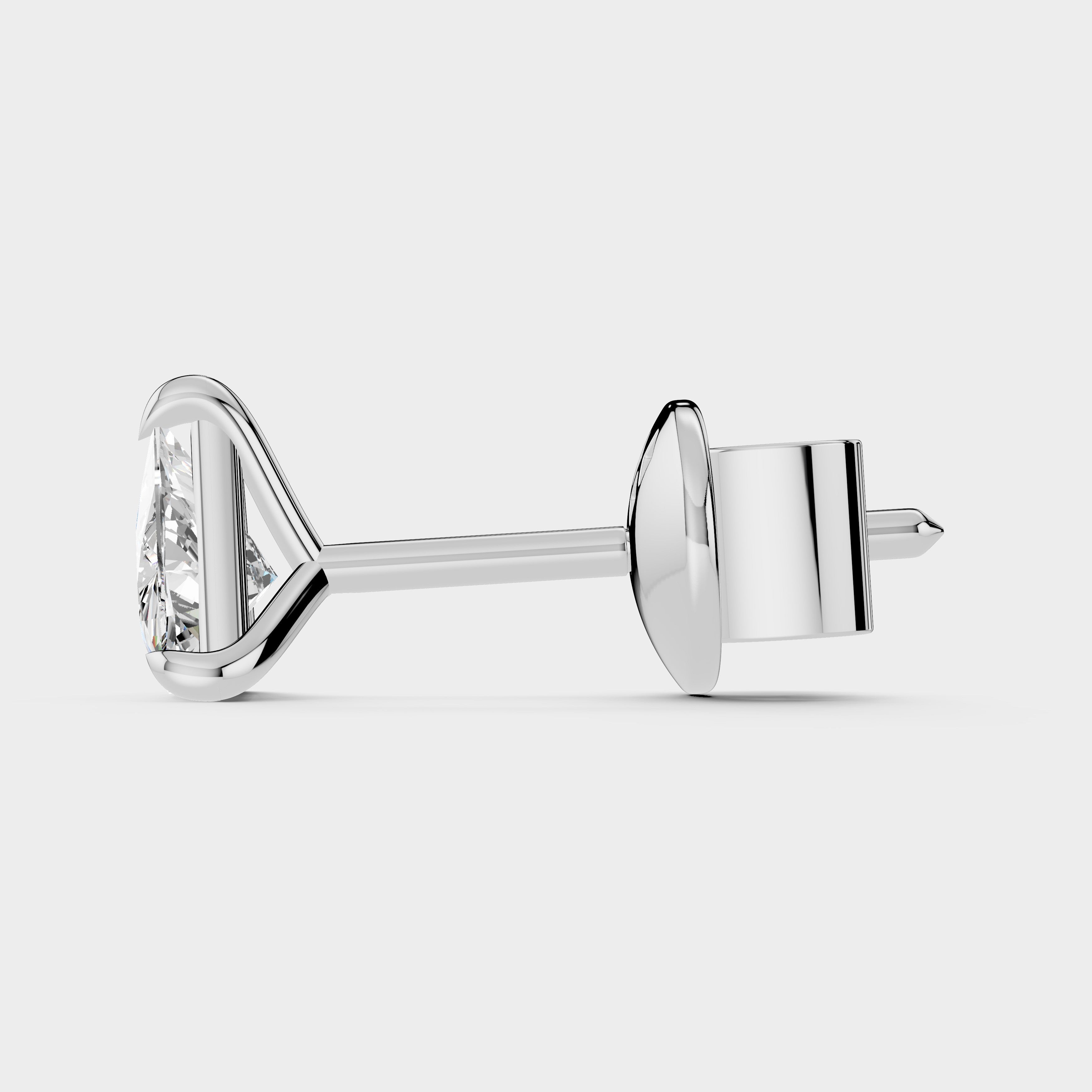 Trillion Shape Earrings with Moissanite Diamond 925 Silver  (1 PC)