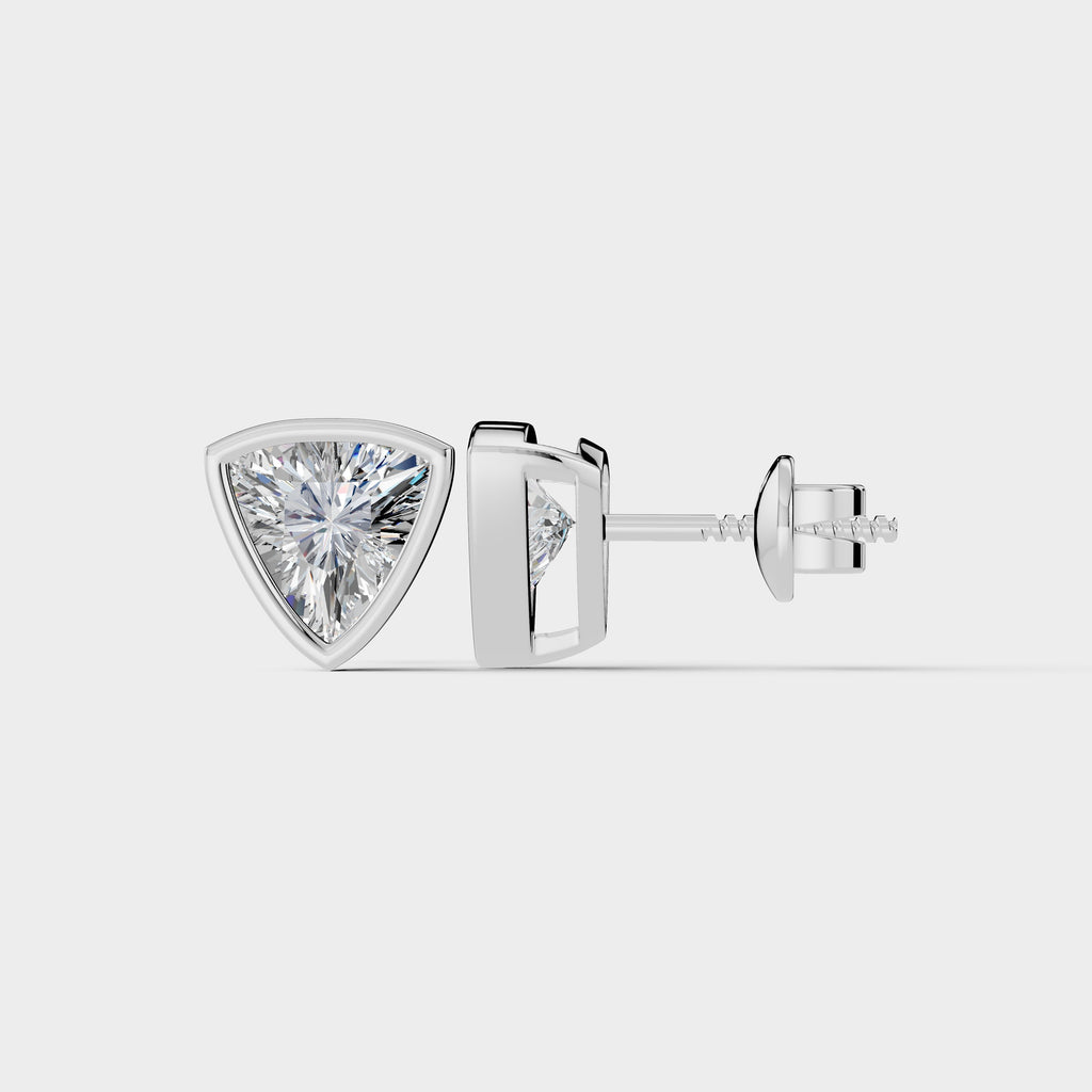 Trillion Bezel Setting Earring ( 1 Pair )