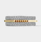 Solid Gold And 925 Sterling Silver Gold Moissanite Diamond Hexagon Square Shape Band Ring