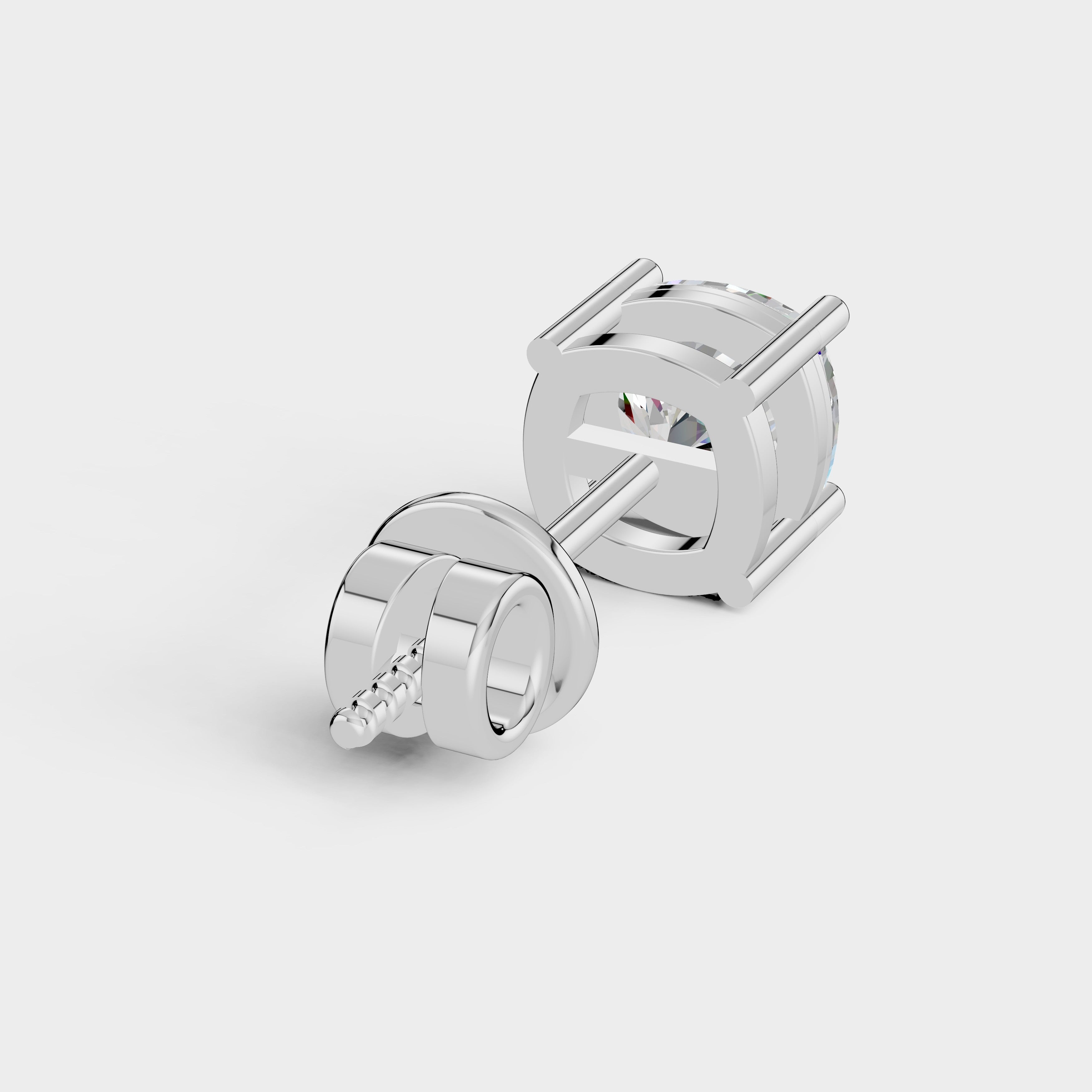 925 Silver Cushion Shape Earrings with Moissanite Diamond (1 PC)