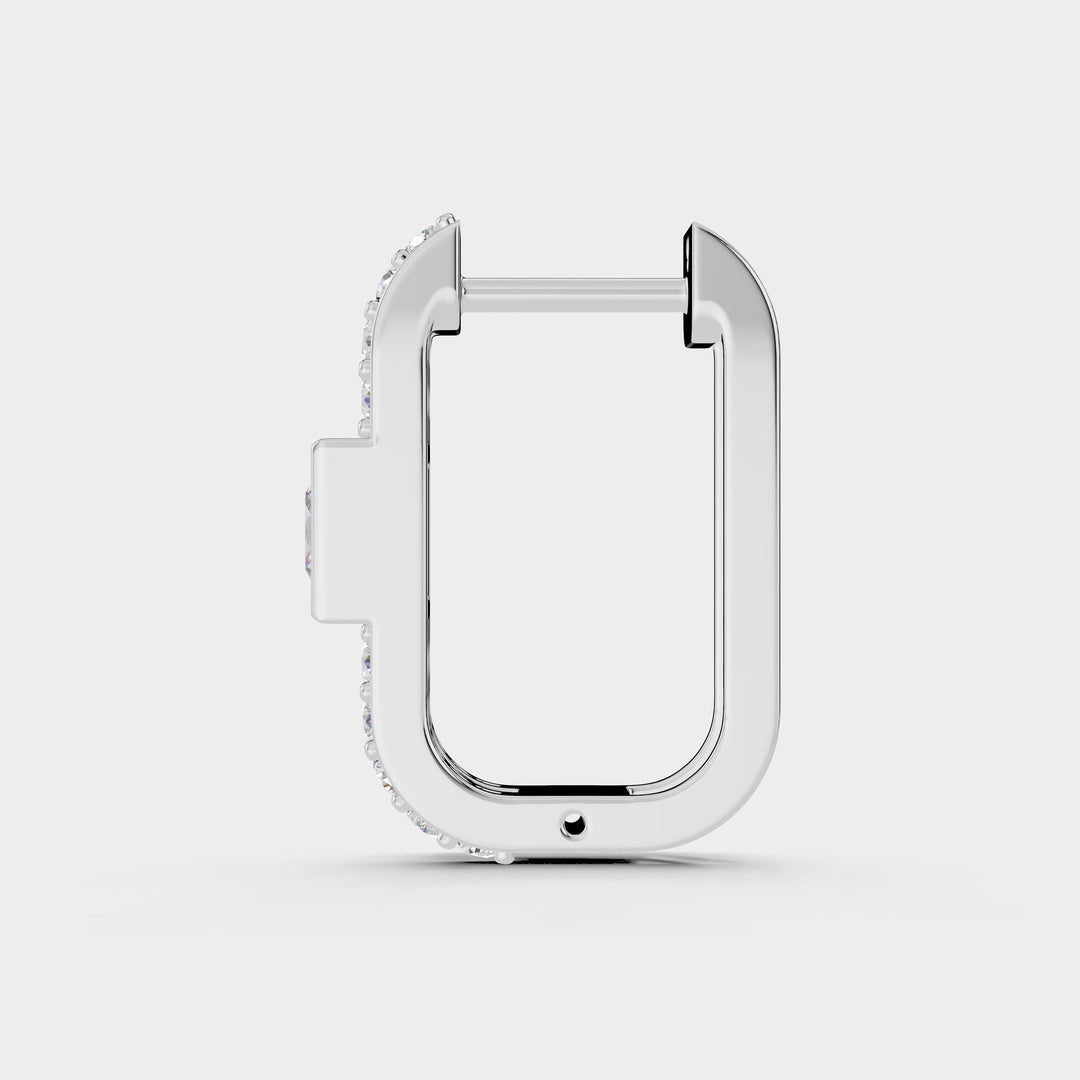 925 Sterling Silver Princess Cut Moissanite Diamond Bali Earring