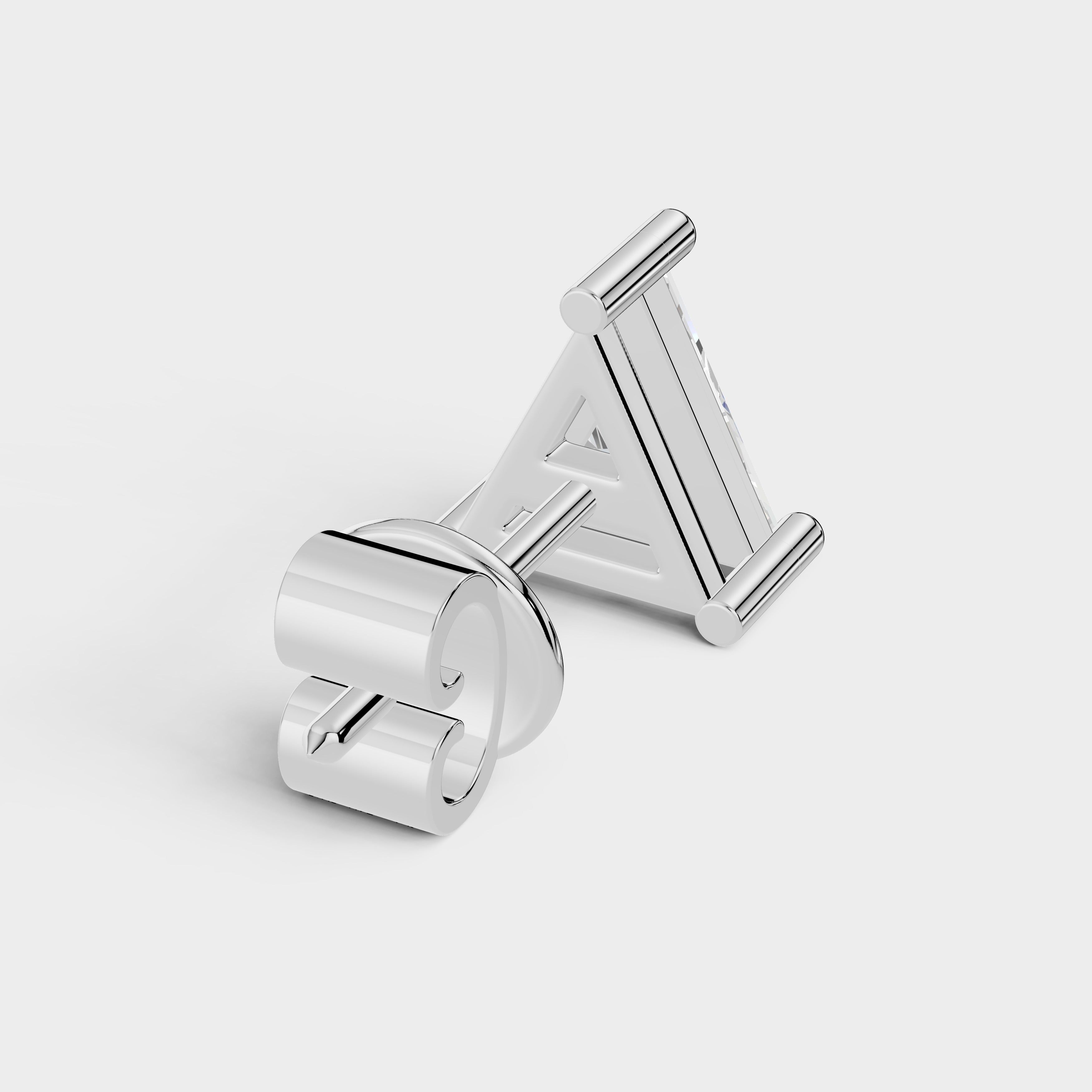 Triangle Shape Earrings with Moissanite Diamond 925 Silver (1 PC)
