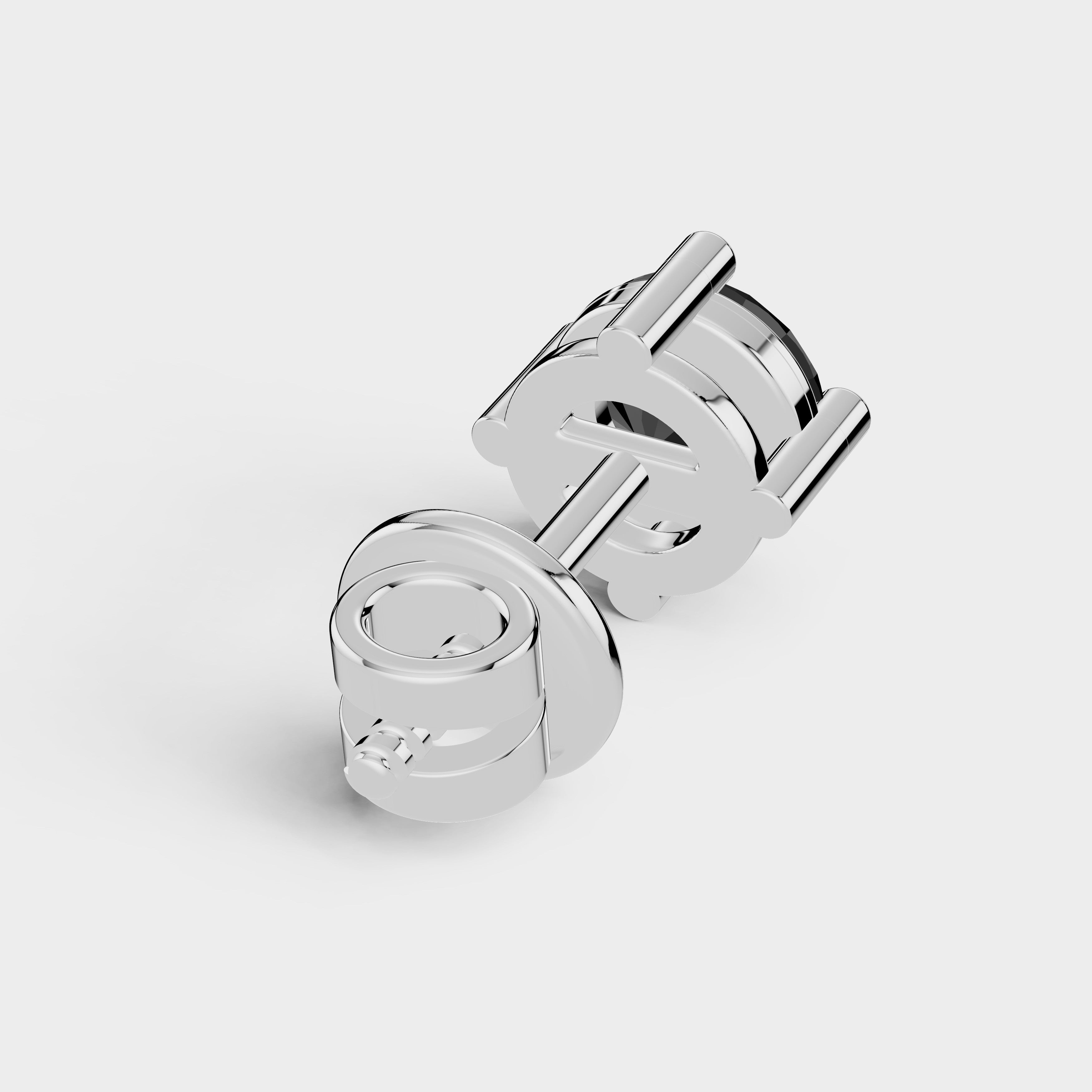 925 Sterling Silver Virat Kohli Inspired Black Stud Earring (1 PC)