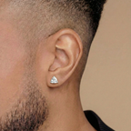 Trillion Shape Earrings with Moissanite Diamond 925 Silver  (1 PC)