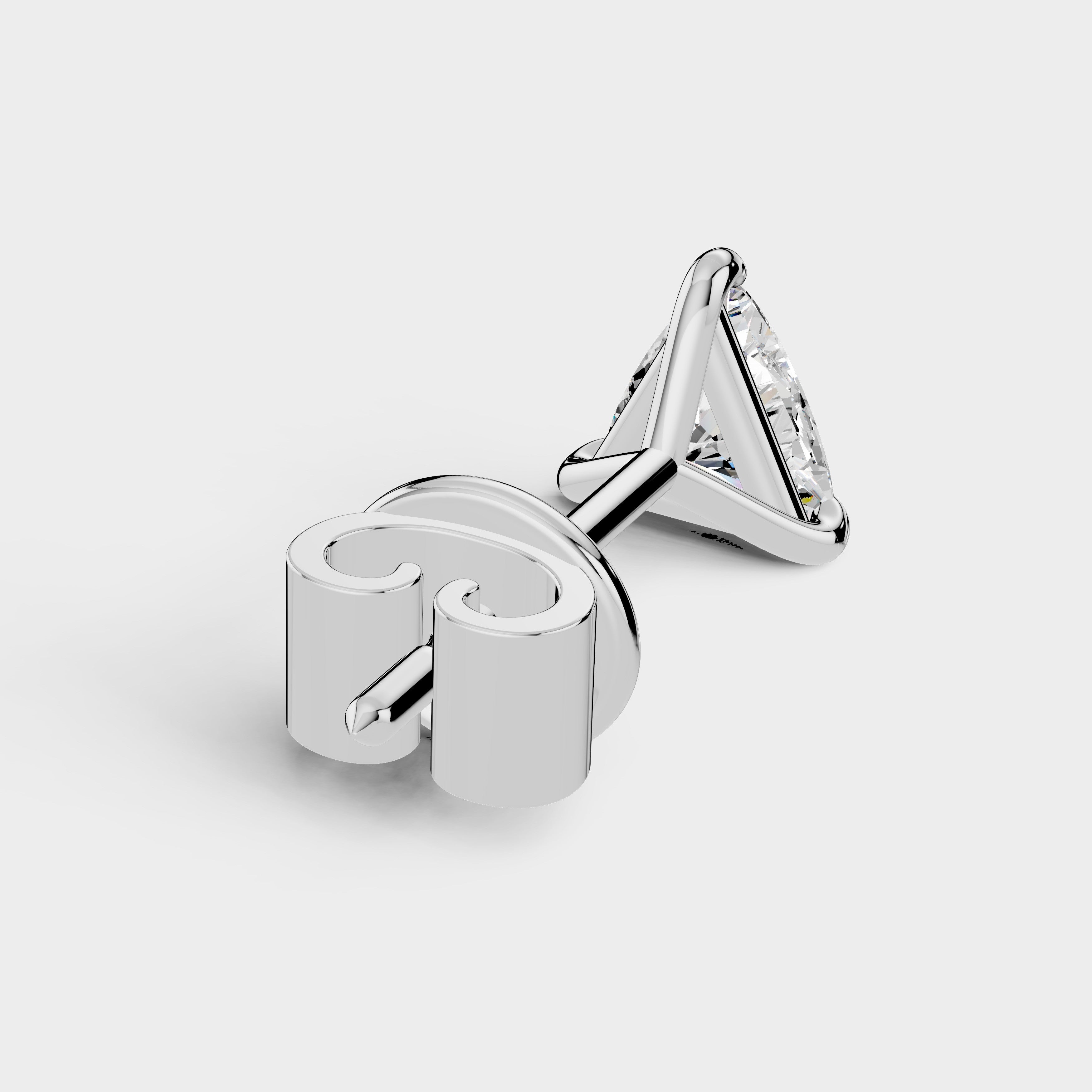 Trillion Shape Earrings with Moissanite Diamond 925 Silver  (1 PC)