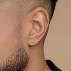 Tringle Shape Earrings with Moissanite Diamond 925 Silver (1 PC)