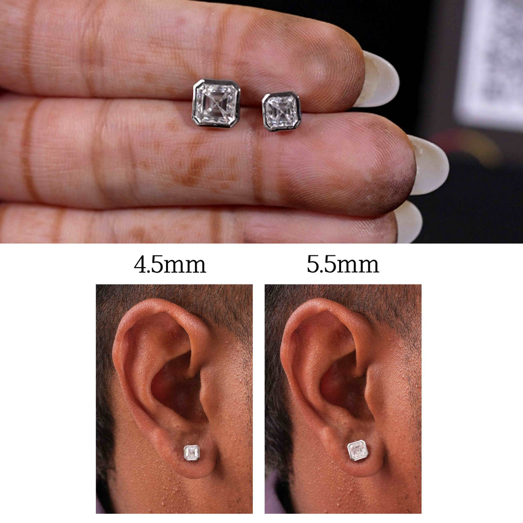 Ascher Shaped Bezel Setting Earring ( 1 PC)