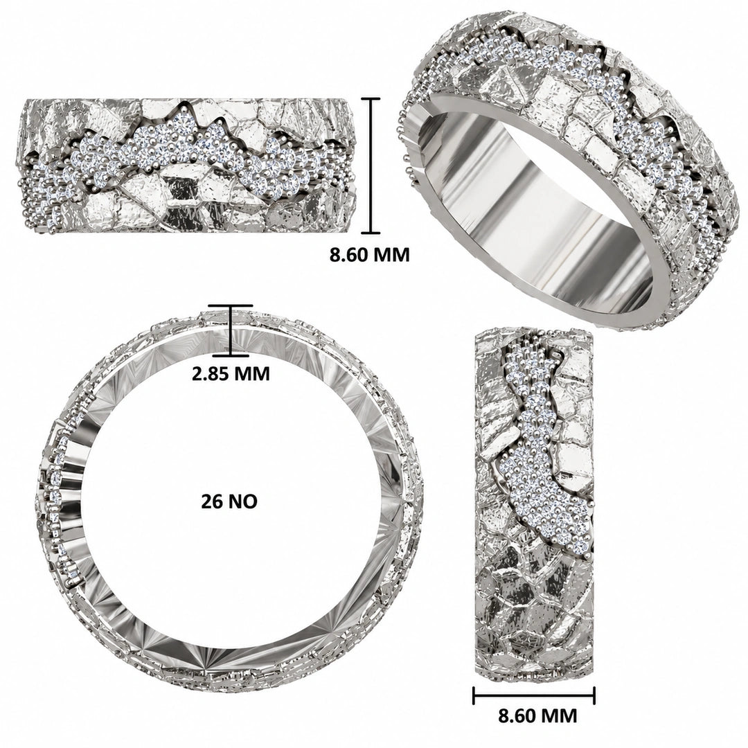 Textured Diamond Band Ring
