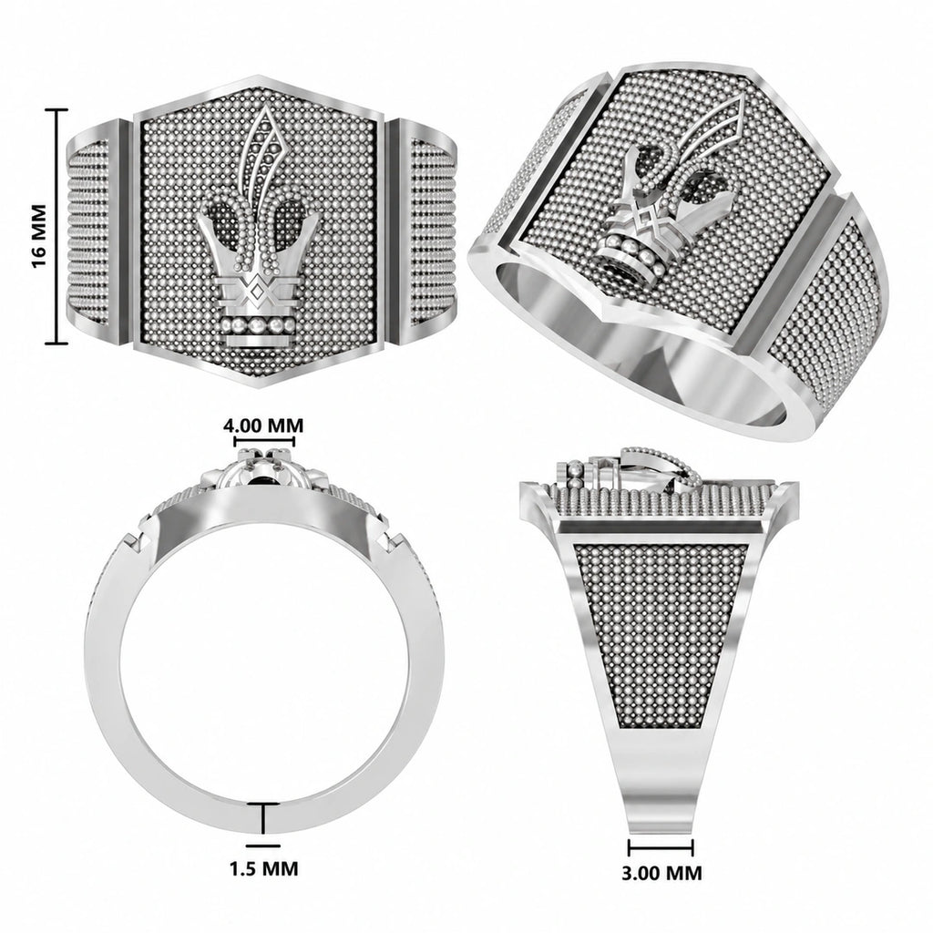 Royal Crown Textured Ring