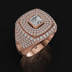 Iced Cushion-Cut Moissanite Ring in 925 Silver