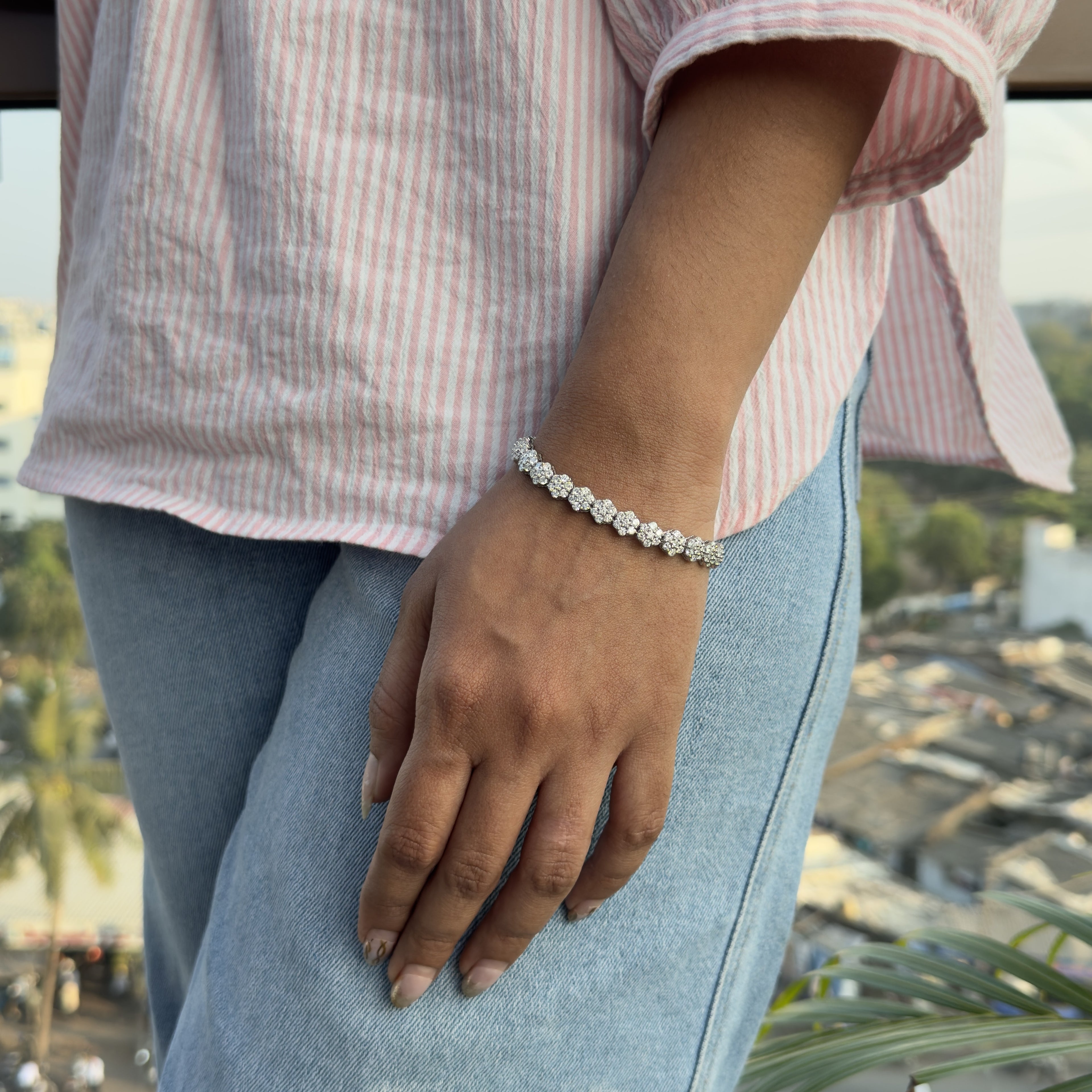 Flower Tennis Bracelet