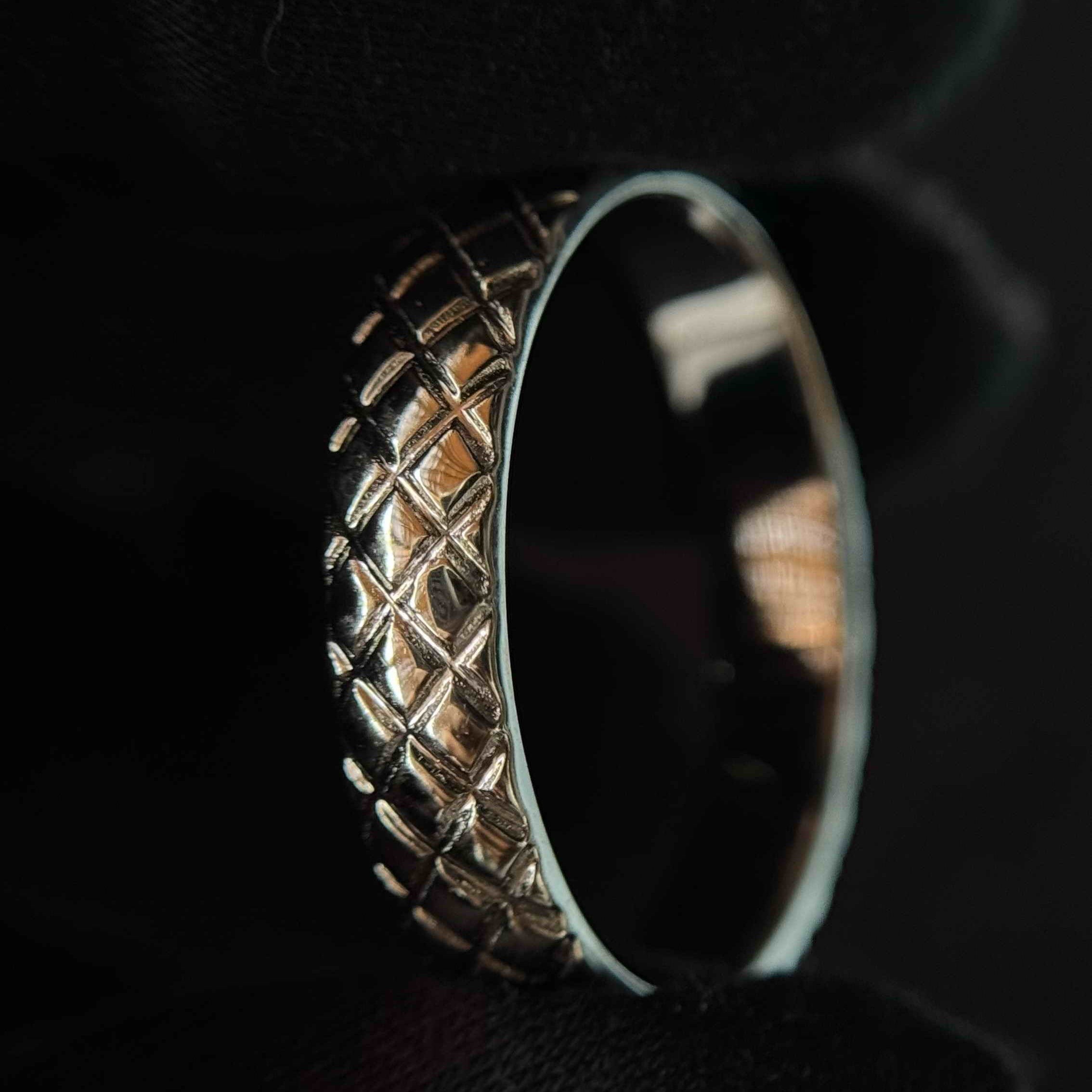 925 Sterling Silver Textured Band Ring