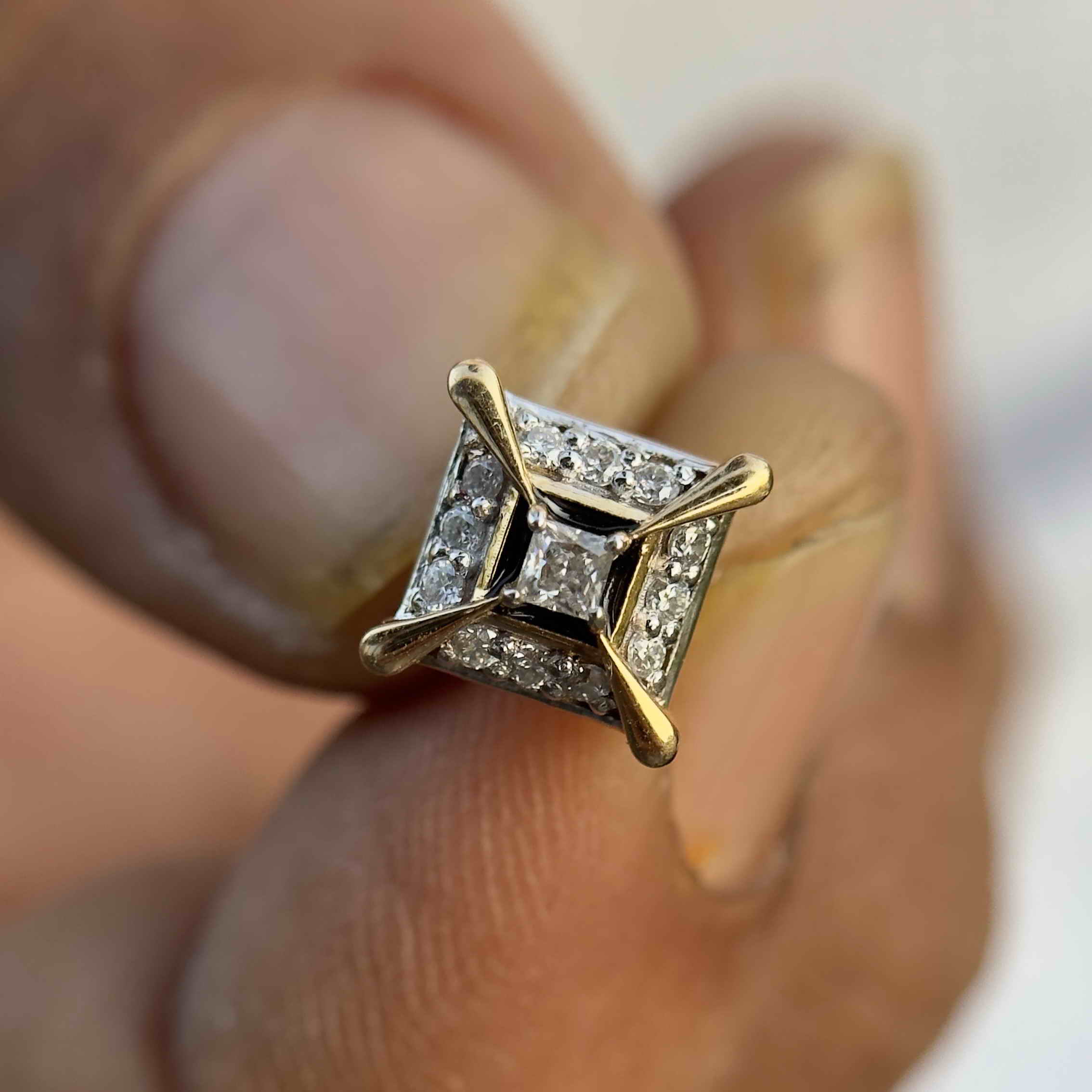 Princess Cut Diamond Frame Stud (1 PC)