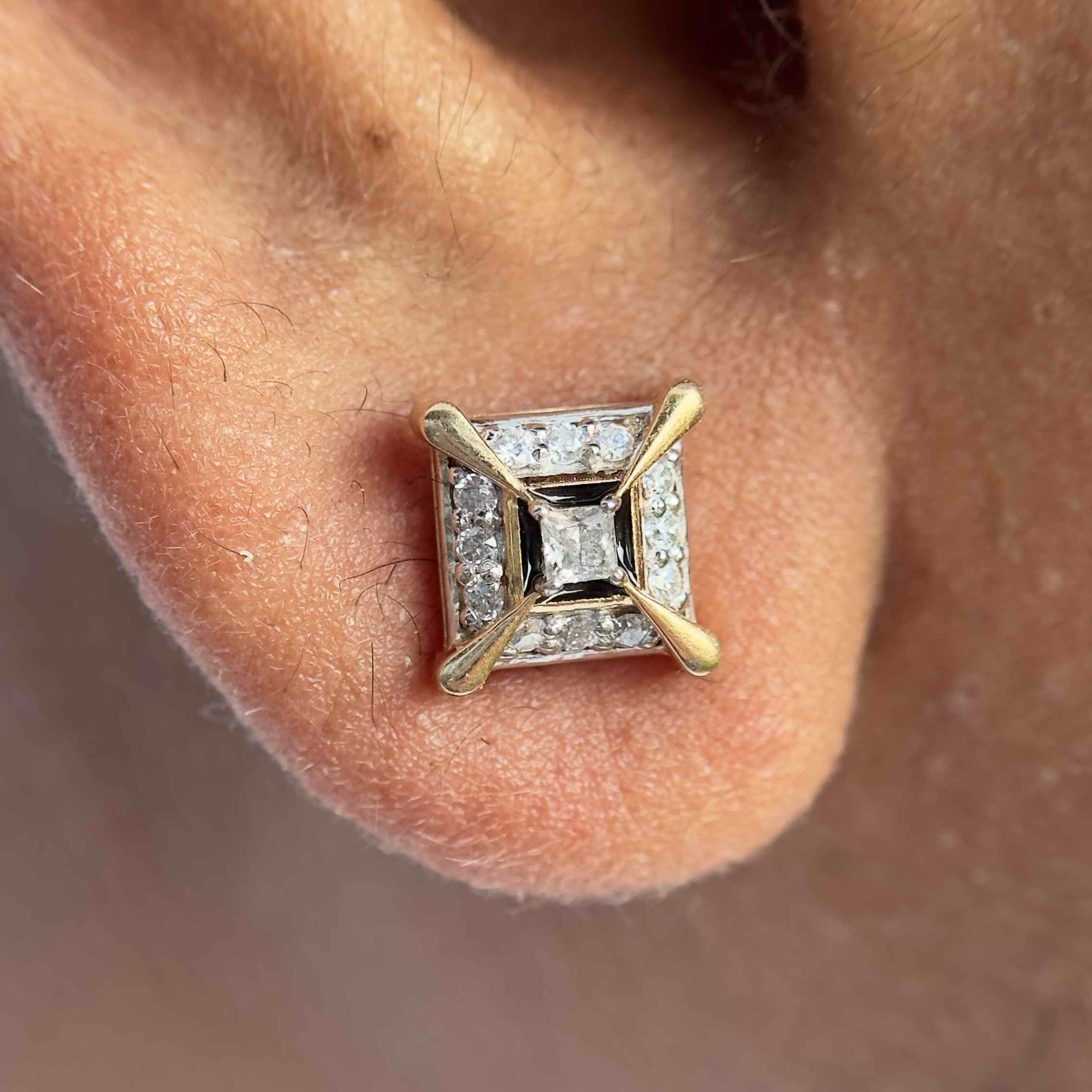 Princess Cut Diamond Frame Stud (1 PC)