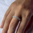 925 Sterling Silver Moissanite Diamond Oval Ring