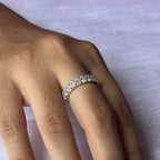 925 Sterling Silver Moissanite Diamond Oval Ring