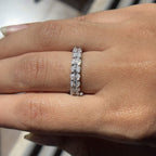 925 Sterling Silver Moissanite Diamond Oval Ring