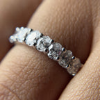 925 Sterling Silver Moissanite Diamond Oval Ring