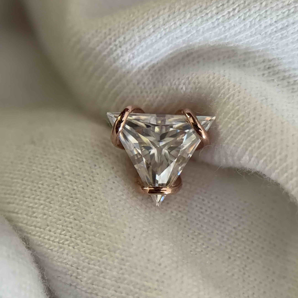 1 CT Triangle Cut Wrapped Stud (1 PC)