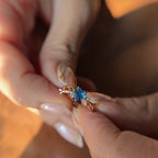 925 Sterling Silver Blue Heart Solitaire Ring