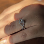 925 Sterling Silver White Heart Moissanite Diamond Ring