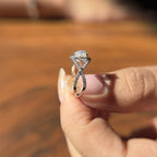 925 Sterling Silver White Heart Moissanite Diamond Ring