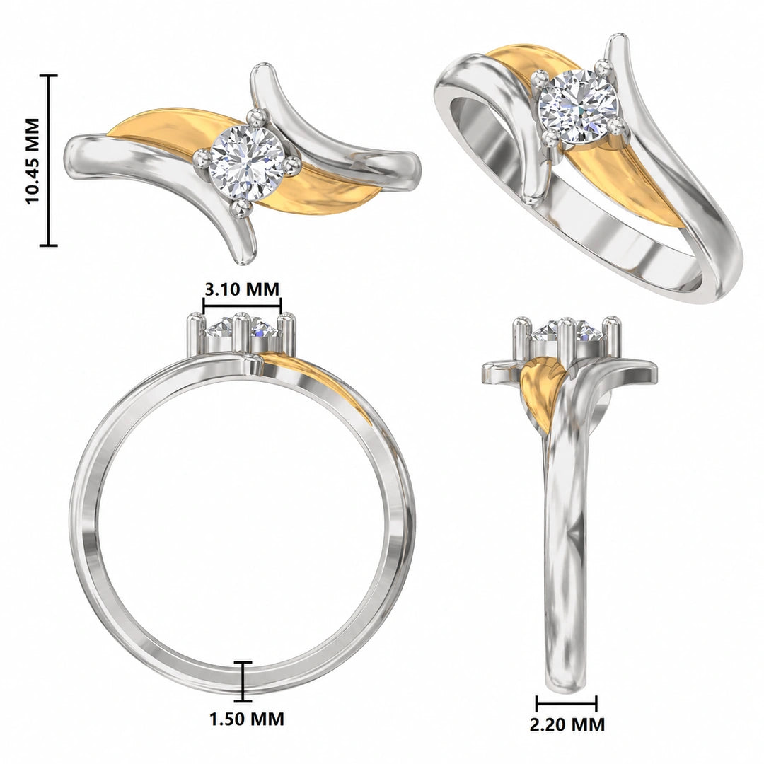 Two Tone Solitaire Ring