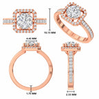 Round Halo Solitaire Ring