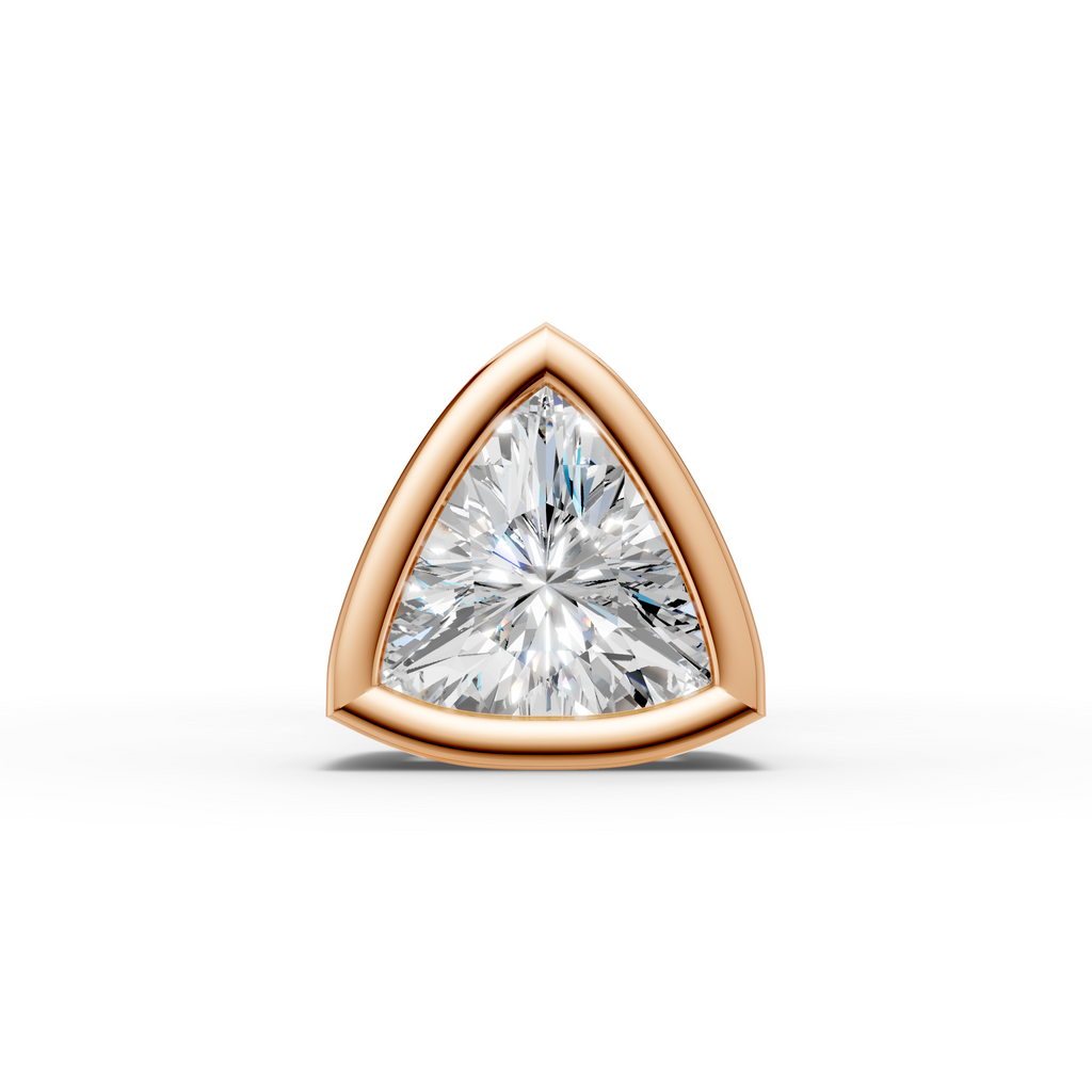 Trillion Shaped Bezel Setting Earring ( 1 PC )