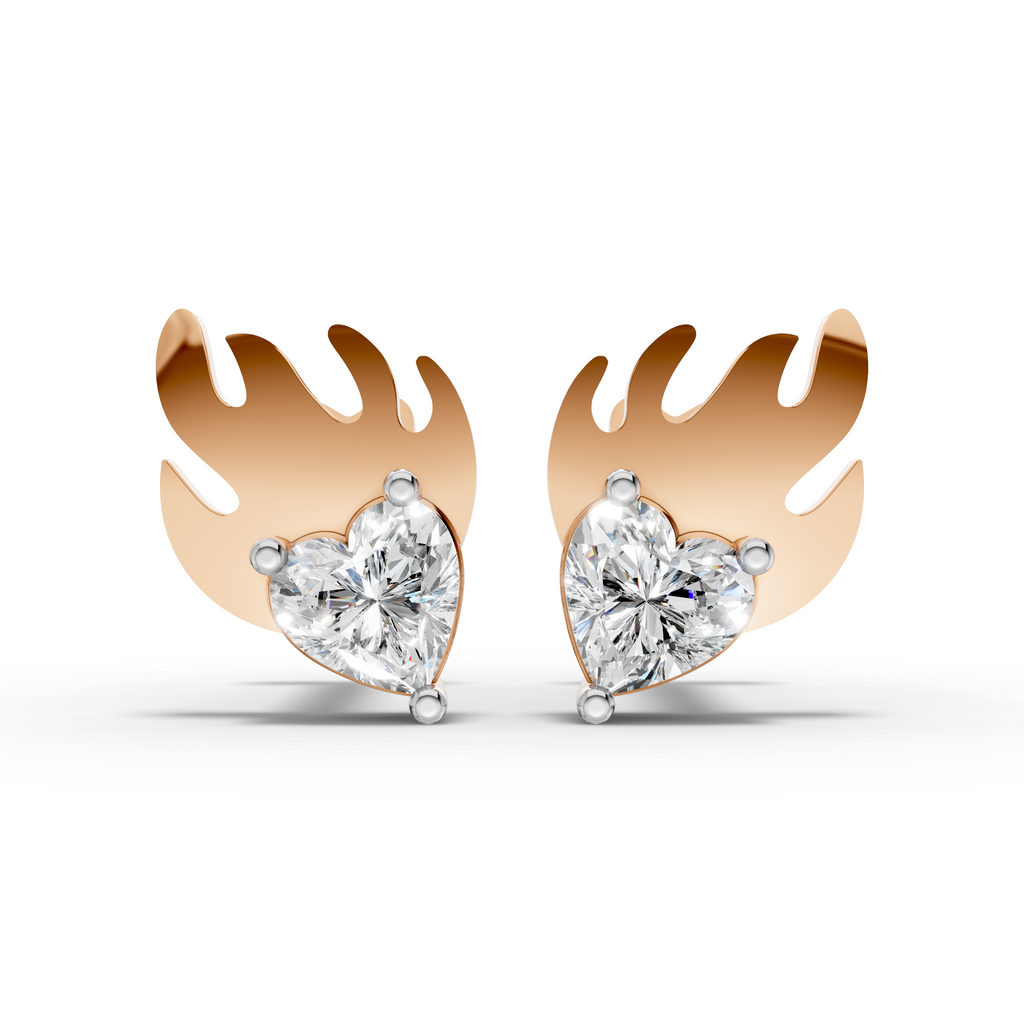 Flame Heart Earrings (1 Pair)