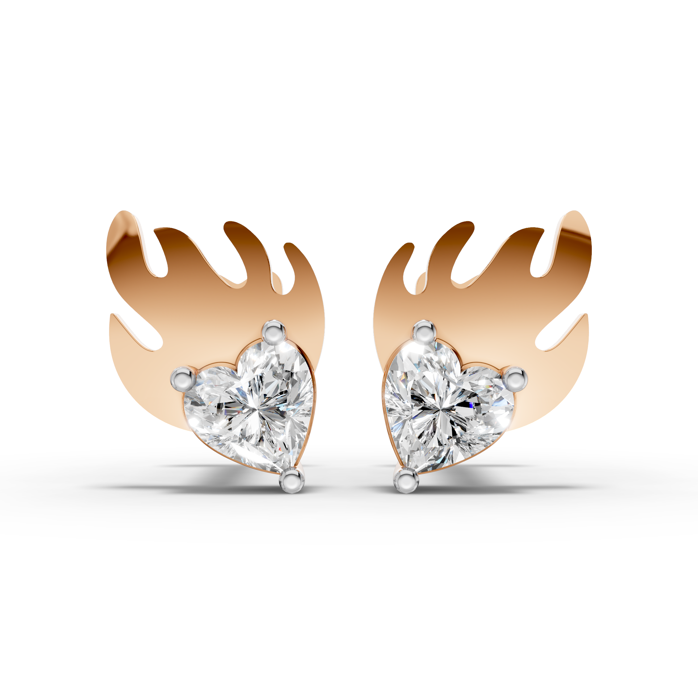 Flame Heart Earrings (1 Pair)