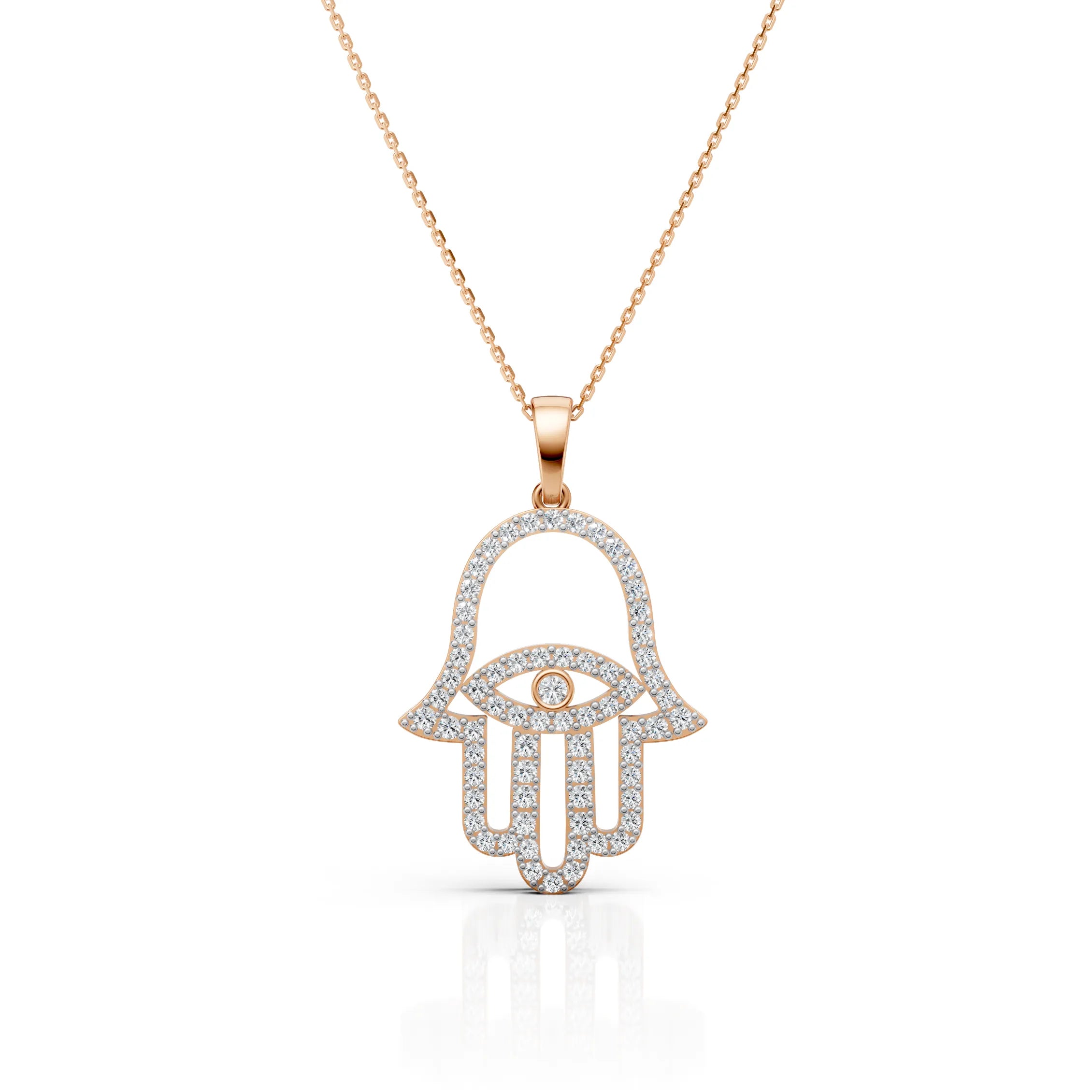 Luxury Diamond Hamsa Hand Pendant