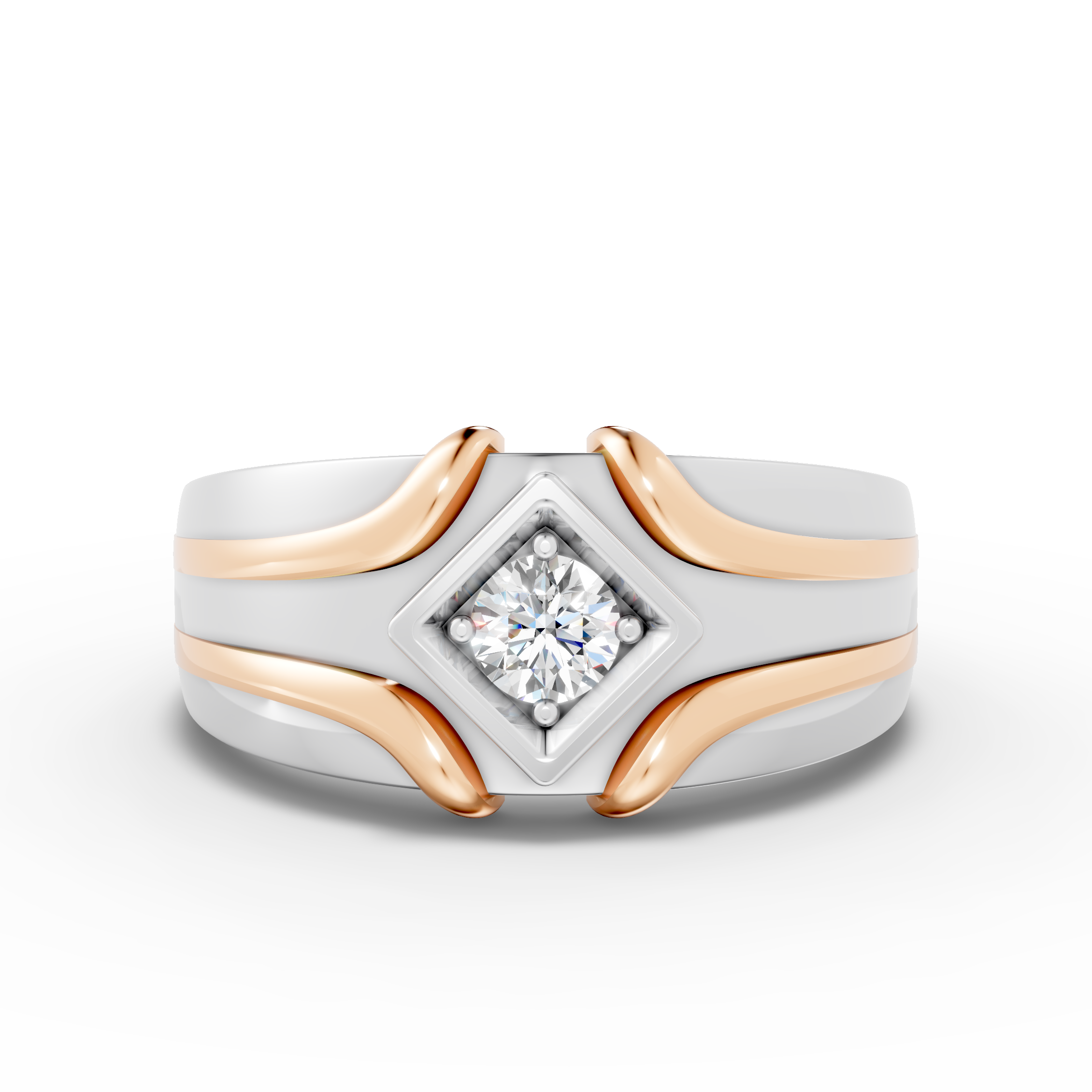 925 Sterling Silver Classic Duo Moissanite Diamond Ring