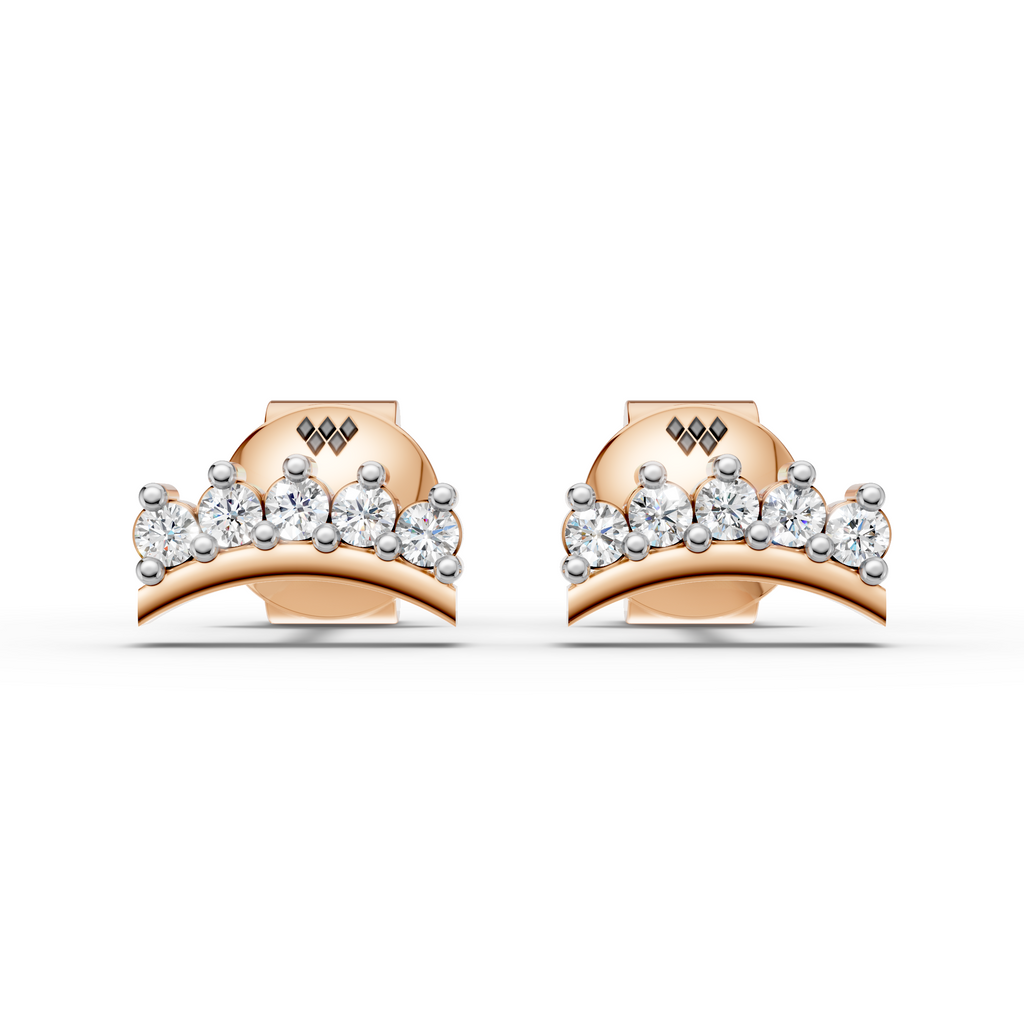 Curved Crown Stud Earrings (1 Pair)