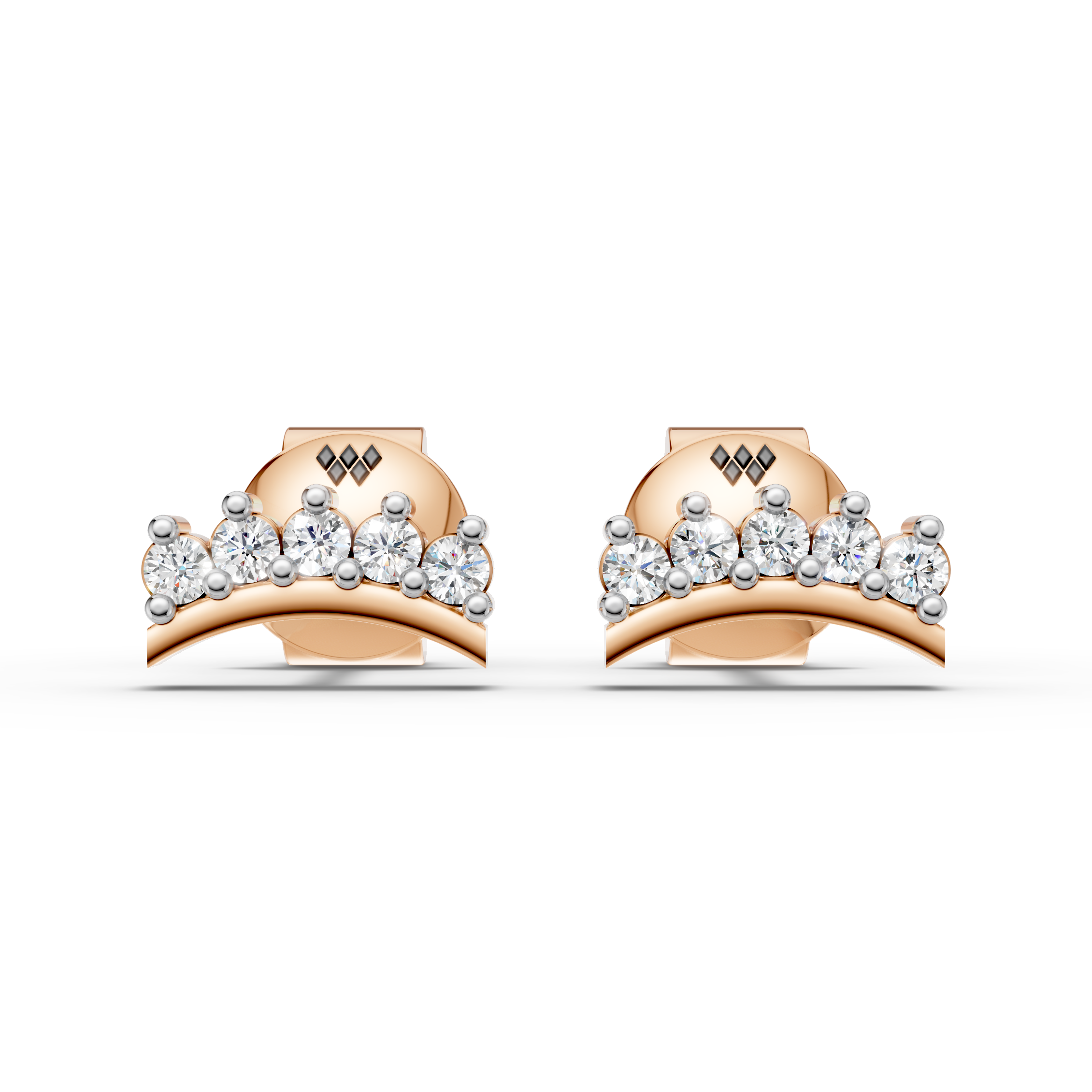 Curved Crown Stud Earrings (1 Pair)
