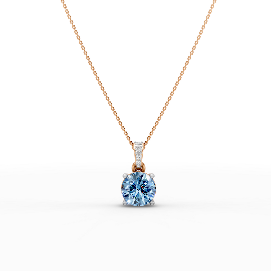 2 CT Blue Portuguese CutPendant With Chain
