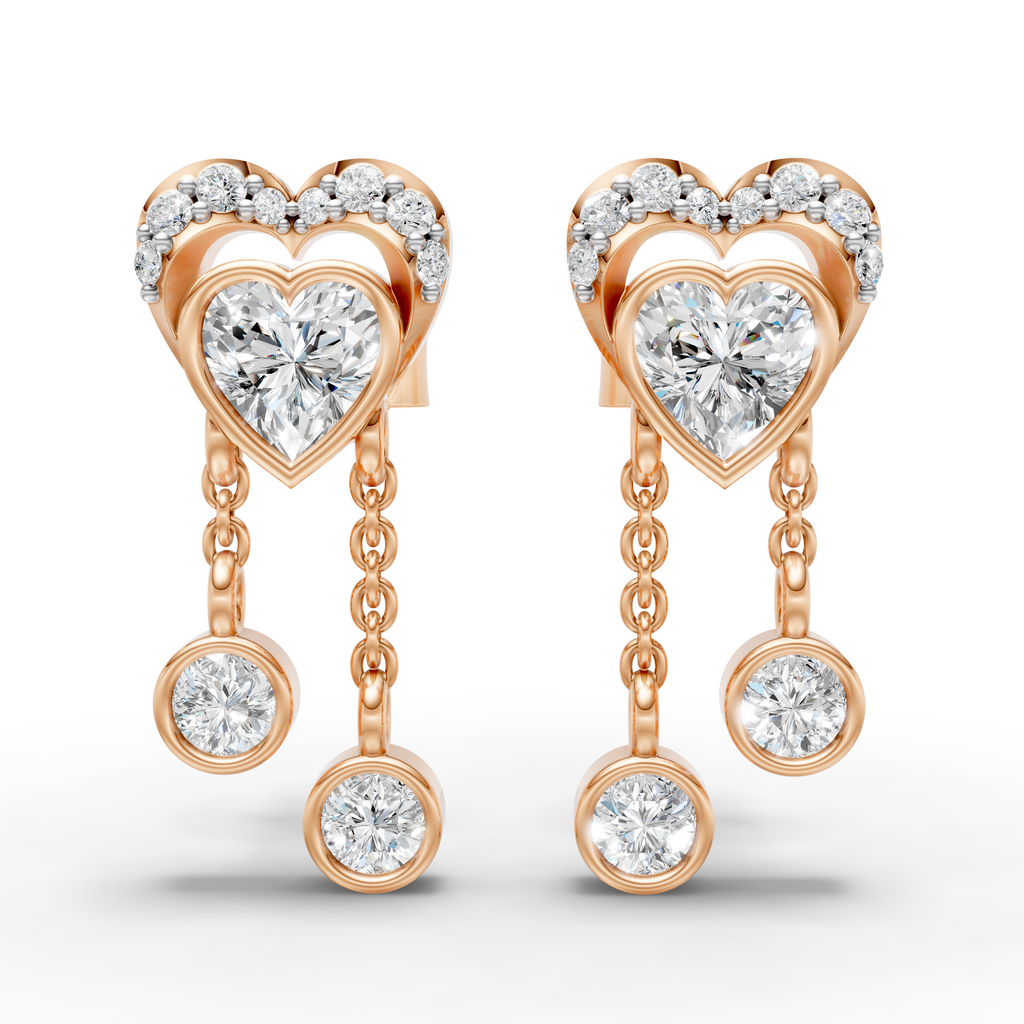 Heart Shaped with Hanging Earring ( 1 Pair )