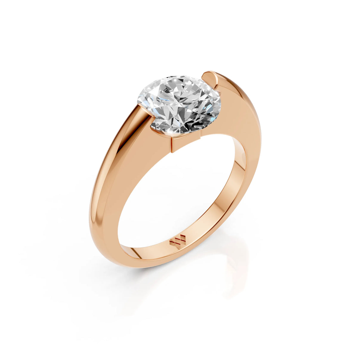 Floating Round Solitaire Diamond Ring