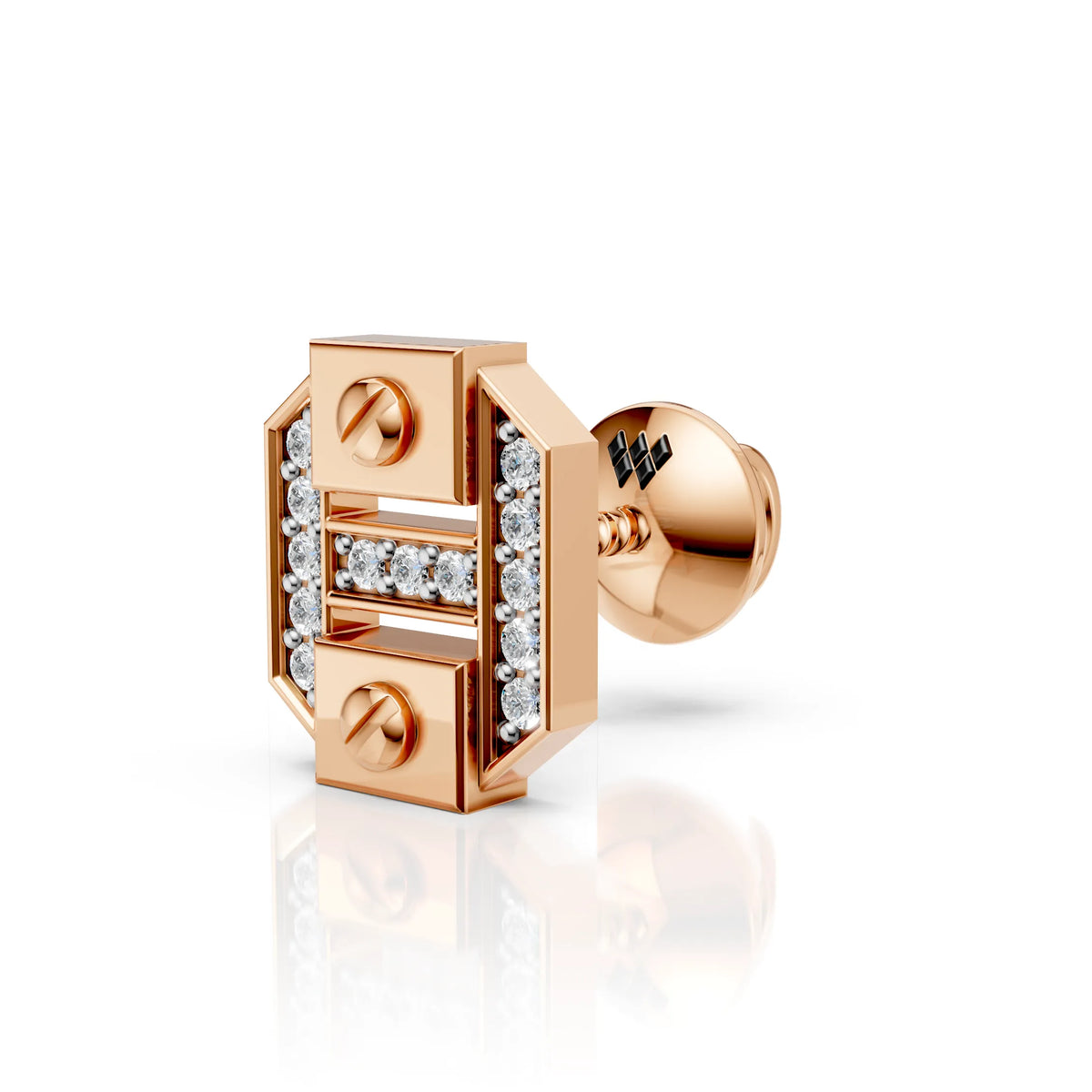 Geometric Diamond Accent Stud (1 PC)