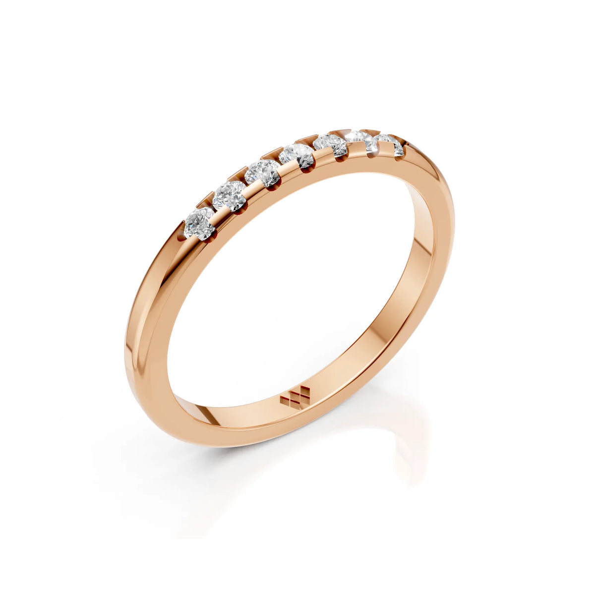 Elegant Seven Stone Round Moissanite Half Eternity Band Ring