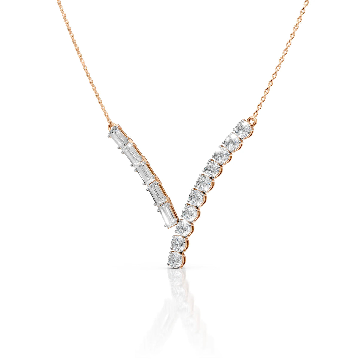 Diamond V Shape Statement Necklace
