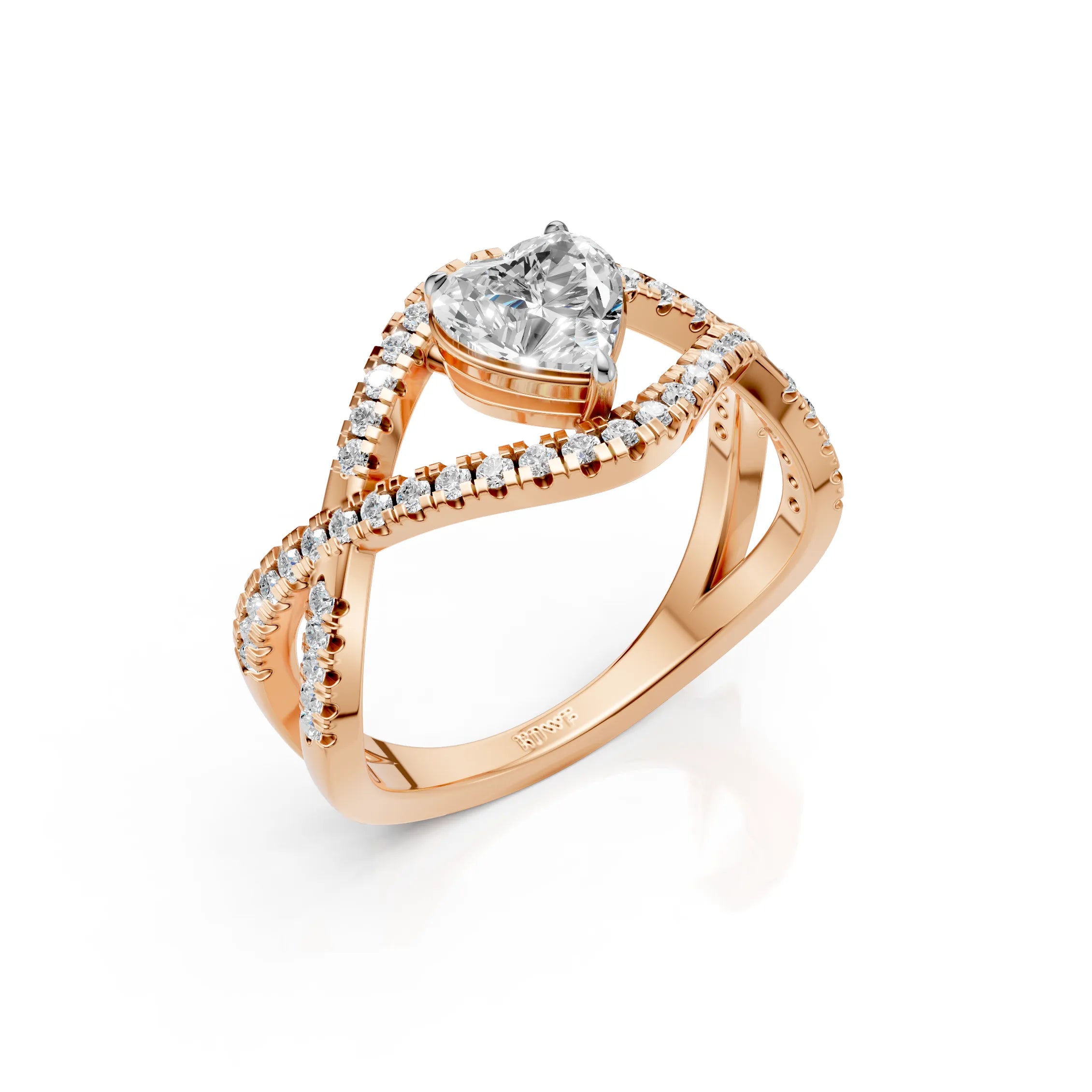 White Heart Diamond Ring